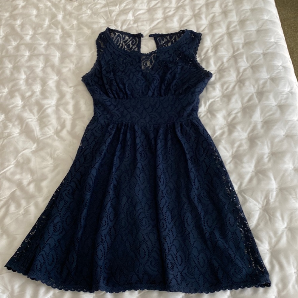 Blue lace dress size 1/2 (fits XS)